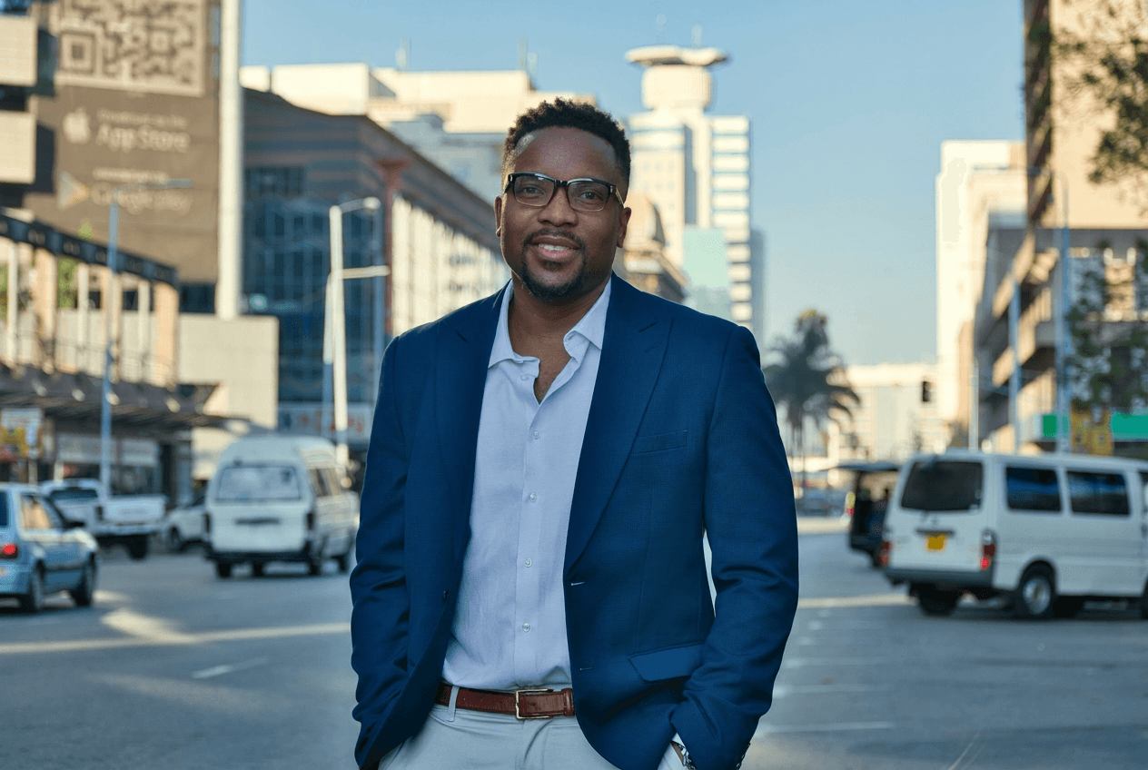 Tanaka Mhambi, founder of GraniteMind AI, in central Harare